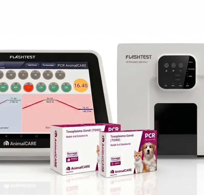 Das FlashTest-PCR-System von bestAnimalCARE: Gerät mit Touchscreen, Extraktionseinheit, Zentrifuge und PCR-Testkits
